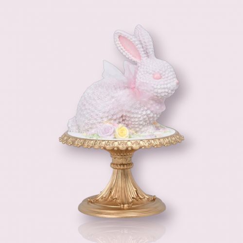 12" Pink Bunny Cake Easter Decor NEW 2026