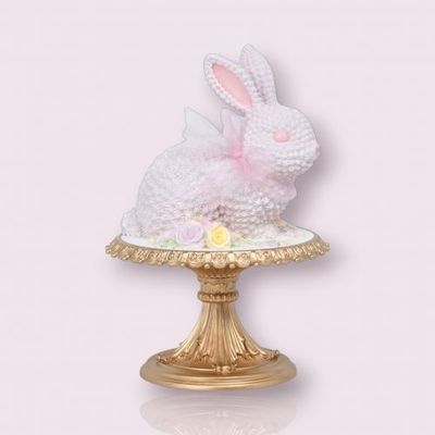 12" Pink Bunny Cake Easter Decor NEW 2026