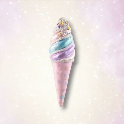 PRE-ORDER 9" Pink Rainbow Cone Ornament Set Of 2 Birthday Decor *SHIPS 7/2026* NEW 2026