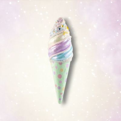 PRE-ORDER 9" Green Rainbow Cone Ornament Set Of 2 Birthday Decor *SHIPS 7/2026* NEW 2026