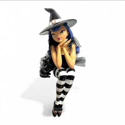 23" Purple Hair Shelf Sitting Mod Witch Halloween Decor *SHIPS WITHIN 10 DAYS* NEW 2026