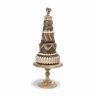 PRE-ORDER 23" Mocha Tiered Cake Christmas Decor *SHIPS 8/2026* NEW 2026