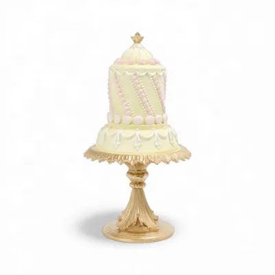 PRE-ORDER 13" Patisserie Green Cake On Pedestal Christmas Decor *SHIPS 8/2026* NEW 2026