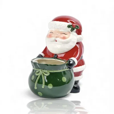PRE-ORDER 7.75" Santa With Bag Container Christmas Decor *SHIPS 9/2026* NEW 2026