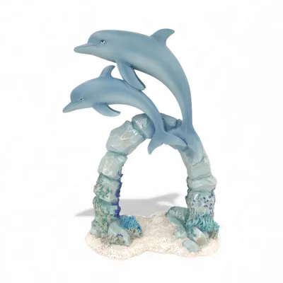 Dolphin Pair With Stone Arch Coastal Decor *SHIPS WITHIN 10 DAYS* NEW 2025