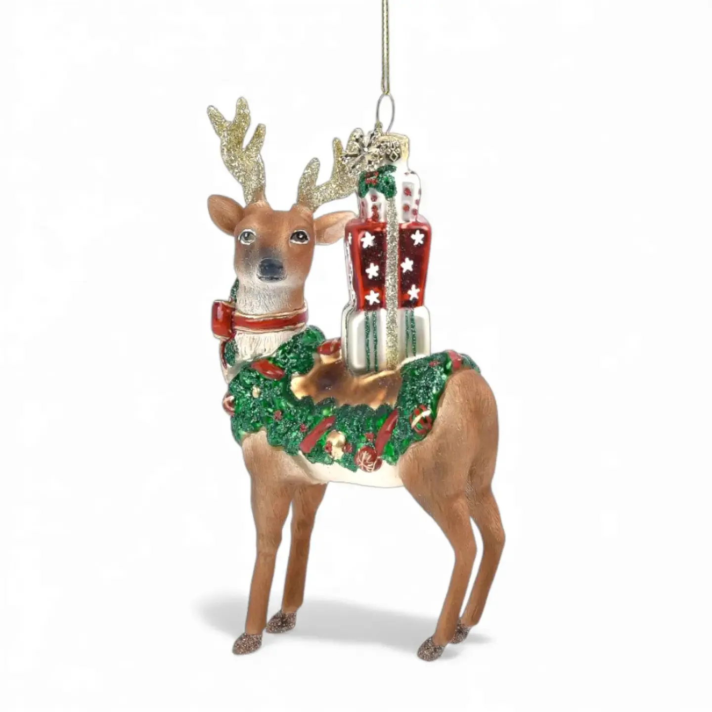 PRE-ORDER 6" Deer With Presents Ornament Christmas Decor *SHIPS 9/2026* NEW 2026