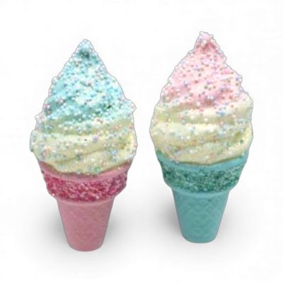 PRE-ORDER 9" Foam Ice Cream Cone Ornaments Set Of 2 Christmas Decor *SHIPS 9/2026* NEW 2026