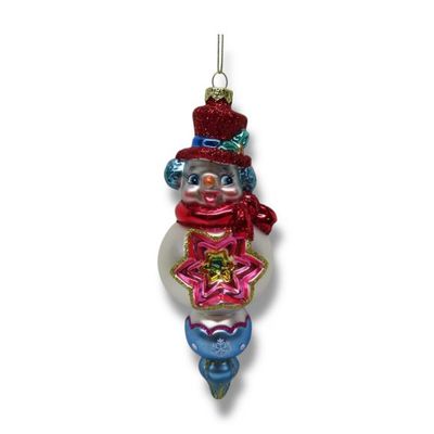 PRE-ORDER 6" Retro Vintage Snowman Bauble Ornament Christmas Decor *SHIPS 9/2026* NEW 2026