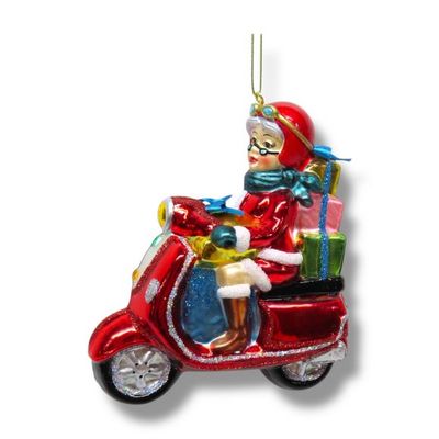 PRE-ORDER 4.5" Women On Scooter Ornament Christmas Decor *SHIPS 9/2026* NEW 2026