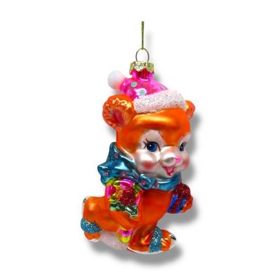 PRE-ORDER 5" Retro Vintage Bear With Stocking Hat Ornament Christmas Decor *SHIPS 9/2026* NEW 2026