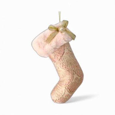 PRE-ORDER 7" Pink Stocking Ornaments Set Of 4 Christmas Decor *SHIPS 9/2026* NEW 2026