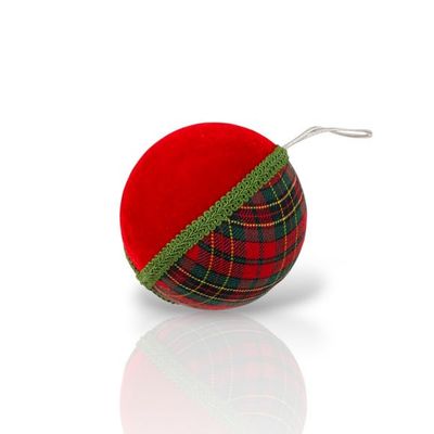 PRE-ORDER 4.5" Multi Plaid Ornaments Set Of 2 Christmas Decor *SHIPS 9/2026* NEW 2026