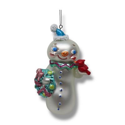PRE-ORDER 5" Whimsy Snowman With Wreath Ornament Christmas Decor *SHIPS 9/2026* NEW 2026