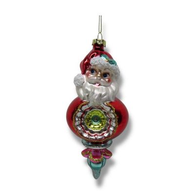 PRE-ORDER 6" Retro Vintage Santa Bauble Ornament Christmas Decor *SHIPS 9/2026* NEW 2026
