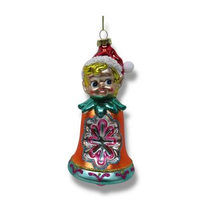 PRE-ORDER 6" Retro Vintage Elf Bell Ornament Christmas Decor *SHIPS 9/2026* NEW 2026