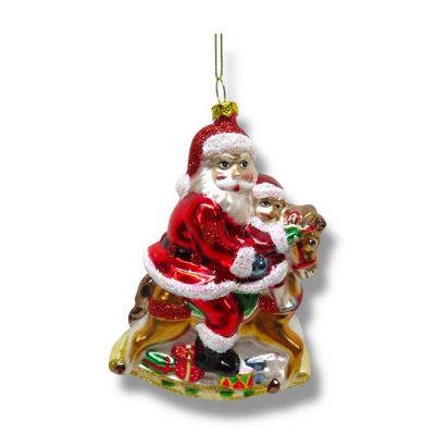 PRE-ORDER 5.5" Santa On Rocking Horse Ornament Christmas Decor *SHIPS 9/2026* NEW 2026