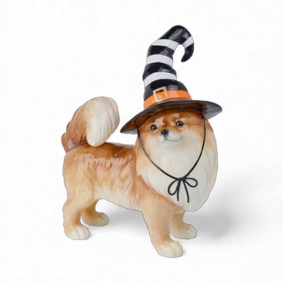 PRE-ORDER 19" Pomeranian With Witch Hat Halloween Decor *SHIPS 6/2026* NEW 2026