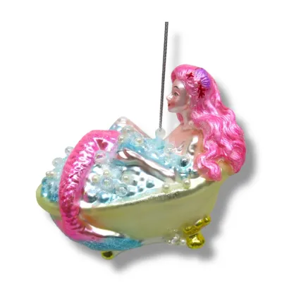 PRE-ORDER 4.5" Mermaid In Bathtub Ornament Christmas Decor *SHIPS 6/2026* NEW 2026