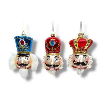 PRE-ORDER 5" Nutcracker Painted Ornaments Set Of 3 Christmas Decor *SHIPS 9/2026* NEW 2026