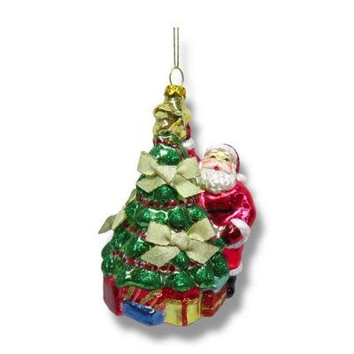 PRE-ORDER 5" Santa With Tree Ornament Christmas Decor *SHIPS 9/2026* NEW 2026