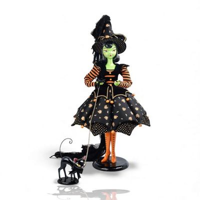 PRE-ORDER 36" Witch With Cat Display Halloween Decor *SHIPS 6/2026* NEW 2026