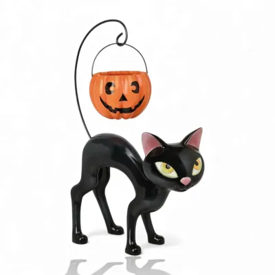 PRE-ORDER 26" Black Cat With Pumpkin Halloween Decor *SHIPS 6/2026* NEW 2026