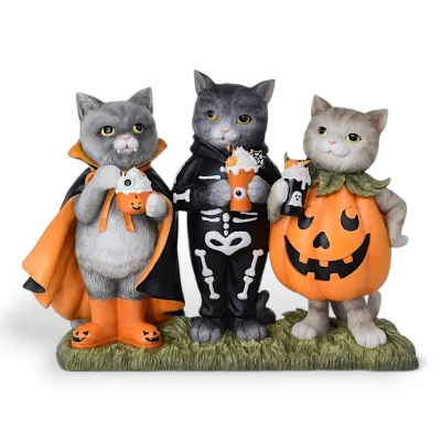 PRE-ORDER 16" Cat Trio In Costumes Halloween Decor *SHIPS 6/2026* NEW 2026