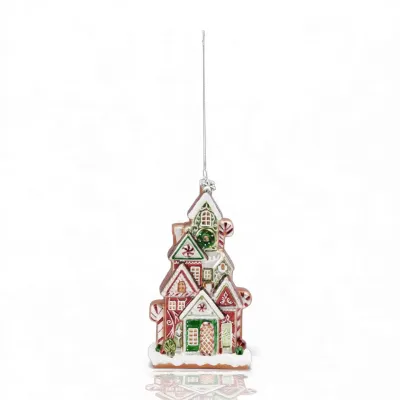 PRE-ORDER 7.75" Village Houses Ornaments Set Of 2 Christmas Decor *SHIPS 9/2026* NEW 2026