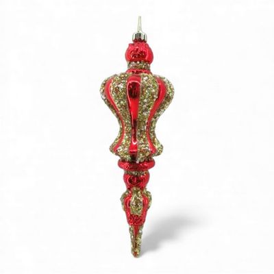 PRE-ORDER 12" Red Gold Sphere Ornament Christmas Decor *SHIPS 9/2026* NEW 2026