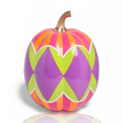 PRE-ORDER 13" Ghoulish Harlequin Pumpkin Halloween Decor *SHIPS 6/2026* NEW 2026