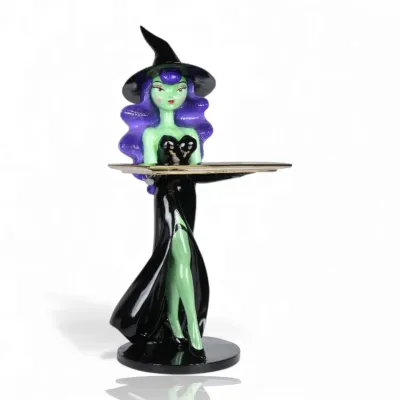 PRE-ORDER 20.5" Purple Witch With Serving Tray Halloween Decor *SHIPS 6/2026* NEW 2026