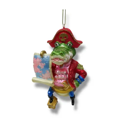PRE-ORDER 5" Pirate Gator Ornament Christmas Decor *SHIPS 6/2026* NEW 2026