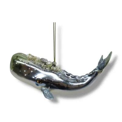 PRE-ORDER 4.75" Whale Ornament Christmas Decor *SHIPS 6/2026* NEW 2026