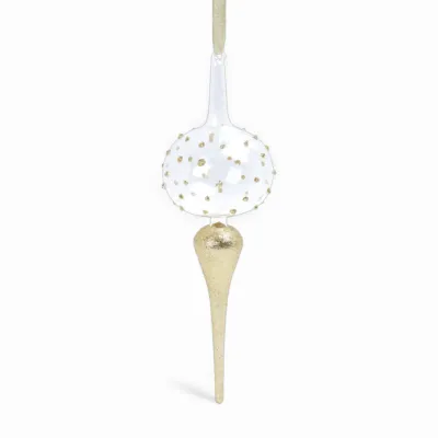 PRE-ORDER 12" White/Gold Sphere Ornament Christmas Decor *SHIPS 6/2026* NEW 2026