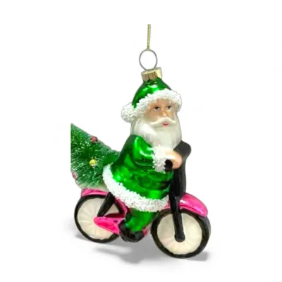 PRE-ORDER 5.25" Santa On Bike Ornament Christmas Decor *SHIPS 6/2026* NEW 2026