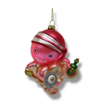 PRE-ORDER 4.25" Pirate Octopus Ornament Christmas Decor *SHIPS 6/2026* NEW 2026