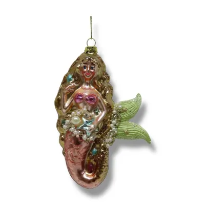 PRE-ORDER 5.5" Pink Mermaid Ornament Christmas Decor *SHIPS 6/2026* NEW 2026