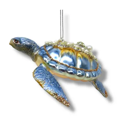 PRE-ORDER 4" Light Blue Turtle Ornament Christmas Decor *SHIPS 6/2026* NEW 2026