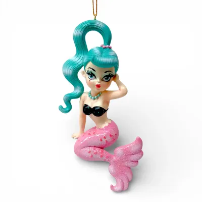 PRE-ORDER 5.5" Isla Blue Hair Baby Doll Mermaid Ornament Miss Fluff Christmas Decor *SHIPS 7/2026* NEW 2026