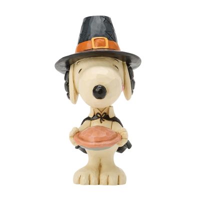 PRE-ORDER Snoopy Pilgrim With Pumpkin Pie Mini By: Peanuts Jim Shore *SHIPS 5/2026* NEW 2026