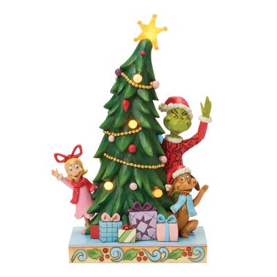 PRE-ORDER Grinch, Cindy &amp; Max Peeking By: Grinch Jim Shore *SHIPS 6/2026* NEW 2026