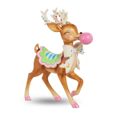 PRE-ORDER 7.75" Bubblegum Blowing' Reindeer Christmas Decor *SHIPS 9/2026* NEW 2026