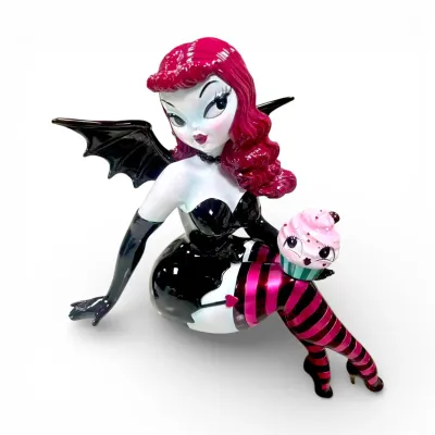 PRE-ORDER 27.5" Bat Girl Shelf Sitter With Cupcake Miss Fluff Halloween Decor *SHIPS 6/2026* NEW 2026