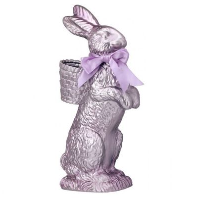 20.5" Resin Lavender Foiled Standing Chocolate Bunny Easter Decor *SHIPS WITHIN 10 DAYS* NEW 2026