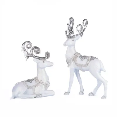 15" Crystal Christmas Deer Set of 2 Christmas Decor *SHIPS WITHIN 10 DAYS* NEW 2025