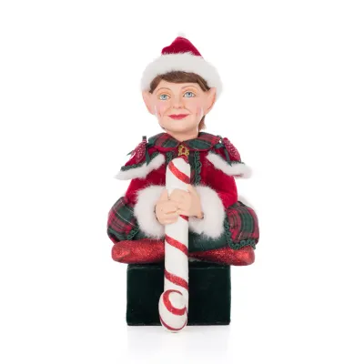9" Sitting Elf with Giftbox Stocking Holder Christmas Decor *SHIPS WITHIN 10 DAYS* NEW 2025