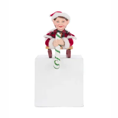 9" Laying Elf With Giftbox Stocking Holder Christmas Decor *SHIPS WITHIN 10 DAYS* NEW 2025