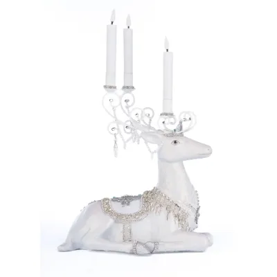 11.5" Crystal Christmas Sitting Deer Candleholder Christmas Decor *SHIPS WITHIN 10 DAYS* NEW 2025