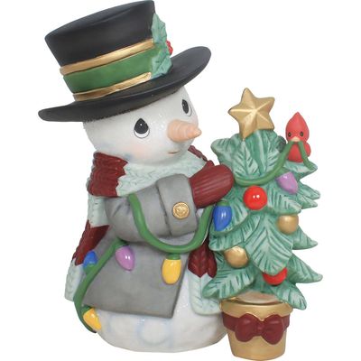 PRE-ORDER Annual Snowman With Tree By: Christmas Precious Moments *SHIPS 7/2026* NEW 2026
