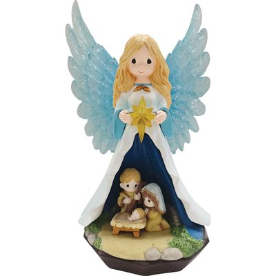 PRE-ORDER Angel With Holy Family By: Christmas Precious Moments *SHIPS 8/2026* NEW 2026